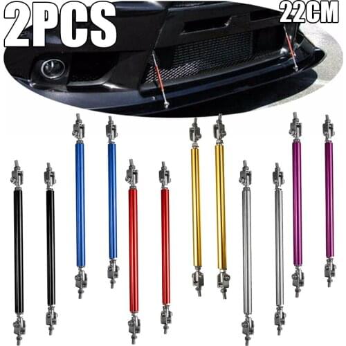 For Car Styling Tunning 1 Pair Universal Racing Adjustable Front Rear Bumper Lip Splitter Support Bar Kit Racing 5.9-8.9 Inch