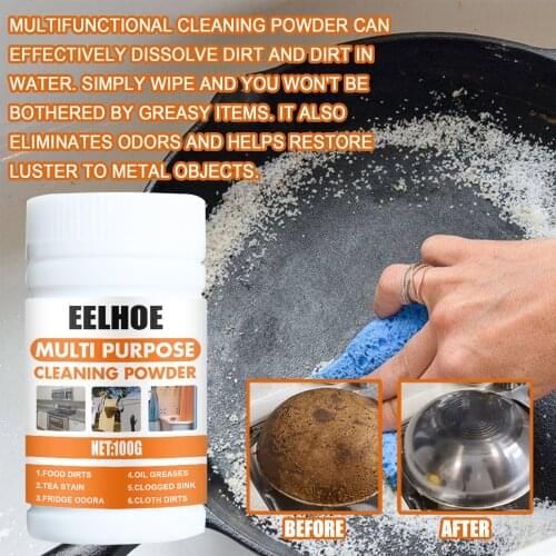100g Home Kitchen Multifunctional Clean Powder Dirt Grease Metal Pan Clothes Furniture Cleaning cleaners