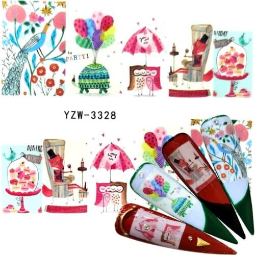 WUF 2020 1 PC Nail Art Water Transfer Slider Stickers Full Wraps Valentines Romantic Tower Design Decal Decoration Manicure