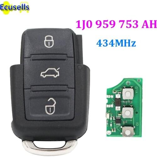 3 BUTTON REMOTE CONTROL KEY FOB FOR VW FOR AUDI FCC ID 1J0 959 753 AH 434 MHZ WITH ELECTRONICS
