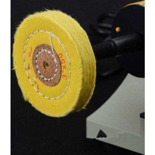 5pcs 3" Polishing wheel 3*50 yellow abrasive Disc for bench grinder Sanding 4MM inner hole for metal jewelry aluminum wood