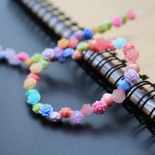 50pcs/Lot 6mm 8mm Camelia Double Colored Coral Beads Cabochon Multi-Color Fashion Beads for Jewelry making DIY accessoires