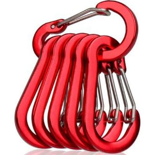 50PCS Carabiner Survial Outdoor Tools Key Aluminum Backpack Camping Climbing Fishing Hook Keychain Lock Buckle Snap Clip Logo