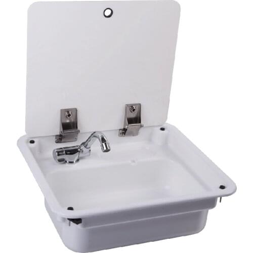 Boat Caravan RV Camper White Acrylic Sink With Lid Top 445*400*145mm GR-Y009A