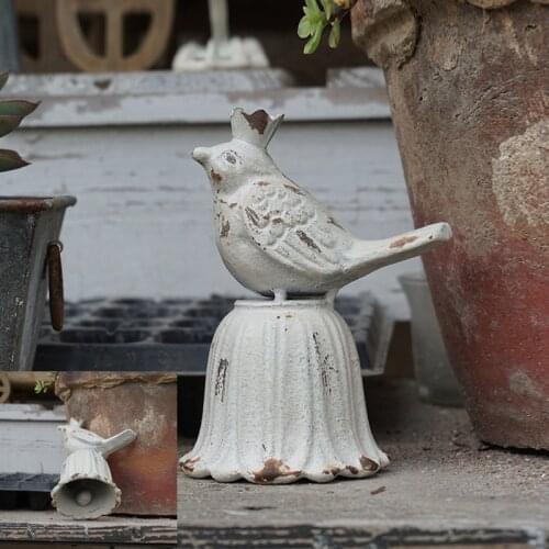 White Vintage Dinner Bell Cast Iron Bell Farm Rustic