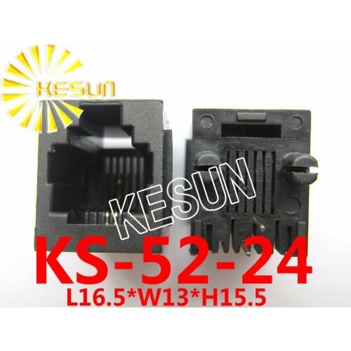 FREE SHIPPING 20PCS x RJ11 52-6P2C with Flange 180degree top-entry PCB Phone Modular Jack Female Telephone Socket LAN Connector