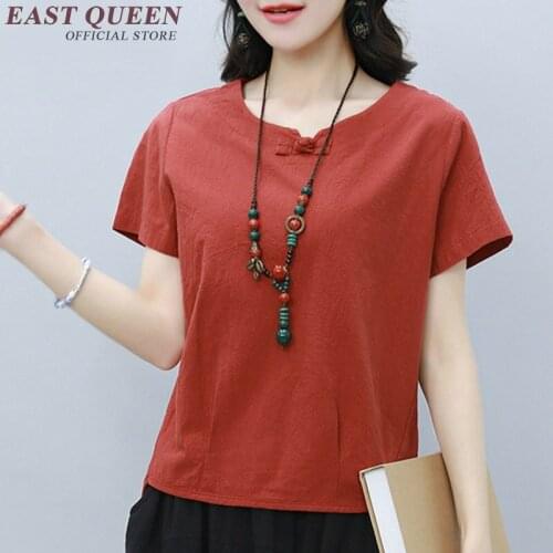 Women summer blouses 2018 cotton and linen shirt women white linen blouse round neck women linen clothing S-3XL NN0214 YQ