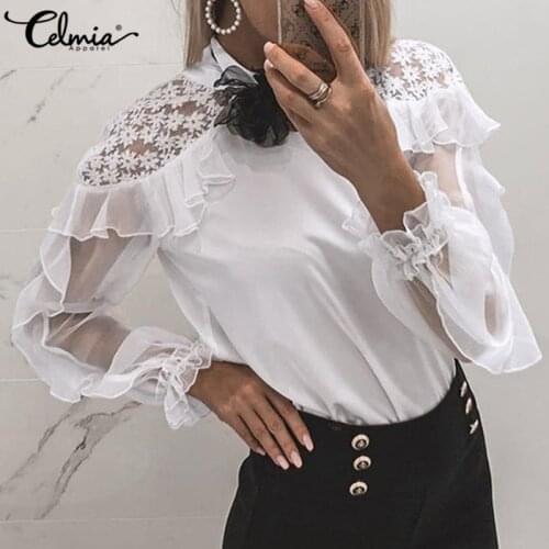 Женские прозрачные рубашки Celmia China At AliExpress