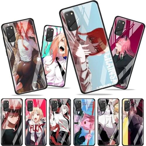 Tempered Glass Cover Anime Chainsaw Man girl For Samsung Galaxy S20 S10e S10 S9 S8 FE Plus Lite Ultra 5G Phone Case Shell