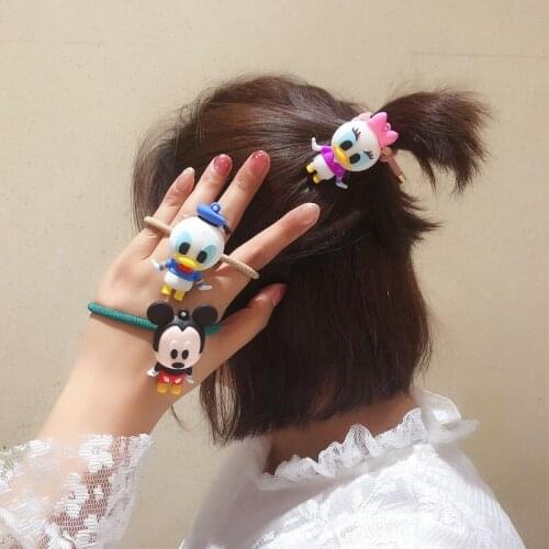 Disney childrens hair rope hair accessories girls cute Minnie mouse hair ring cartoon elastic band princess head rope doll