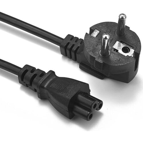 EU Power Cord Cable Euro IEC C5 Power Extension Cable 1.2m 6ft Laptop AC Power Cable For HP Dell Lenovo Notebook LG TV Printer