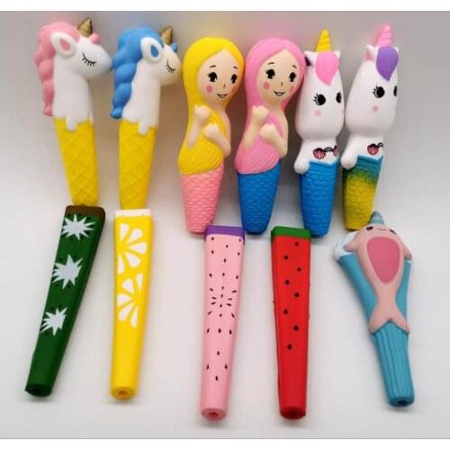 Stationery squishy Animals Stress Relieves Squishy Gel Pen Creative Squeeze Foam Pen Signature Stationery School Office Supply