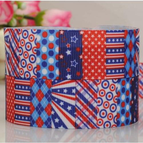 Free shipping 50yards 1 " 25 mm star and dots pattern printed grosgrain ribbon tape DIY clothing accessories