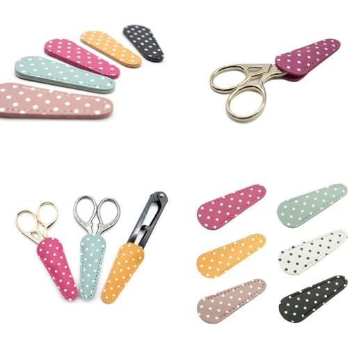 Mini Home PU Leather Embroidery Scissors Sheath Cover Barber Hairdressing Shears Holster Protective Storage