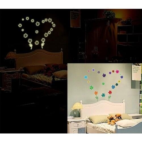 Wall Decals Flowers Home Decal Luminous Stickers Glow In The Dark Kids Wall Stickers