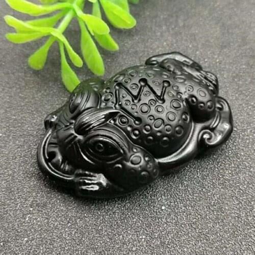 Natural Obsidian Crystal Animal Pendant Jewelry Fine Jewelry Transfer Exorcism Animal Guardian Pendant Necklace Jewelry