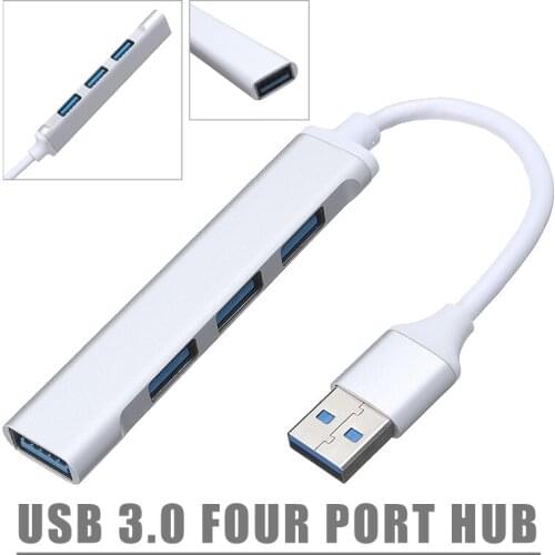 Pohiks 1pc Durable Aluminum Alloy 4 Ports USB 3.0 Hub 5Gbps Super Speed Splitter Expansion Adapter For Speakers/Mouse/Keyboard