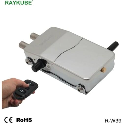 RAYKUBE Electronic Door Lock Keyless Wireless Remote Control Intelligent Lock Invisible For Home Security DIY Kit R-W39