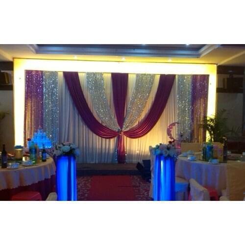 Romantic Marriage stage backdrop 3mx6m Wedding stage curtain background Wedding backdrop The Wedding arrangement