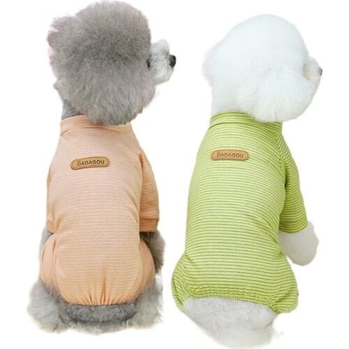 Luxury Dog Clothes New Style Korean Striped Home Clothes Four-legged Clothes Spring Summer Small Medium-sized Schnauzer Clothes