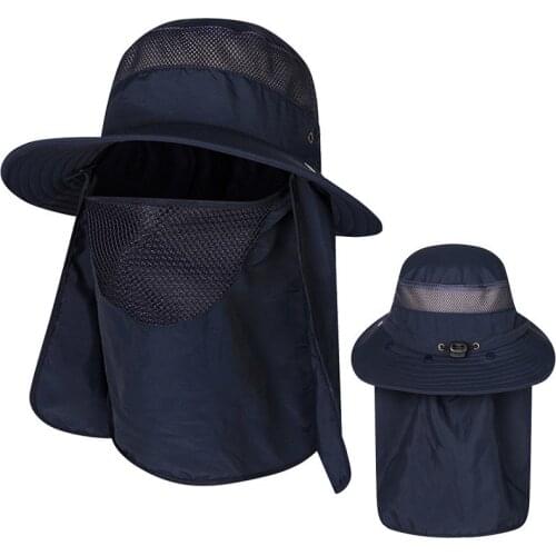Fishing Hat with Neck Flap for Men Women Waterproof Sun Protection Wide Birm Bueket Hat for Safari Beach Garden Desert