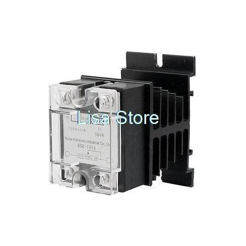 SSR Solid State Relay Voltage Resistance Regulator 10A 25-380V AC + Heat Sink Ne