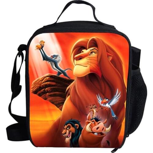 Cartoon Simba The Lion King Thermal Insulated Lunch Bag for Girls Boys Picnic Shoulder Bags For Snacks Lunch