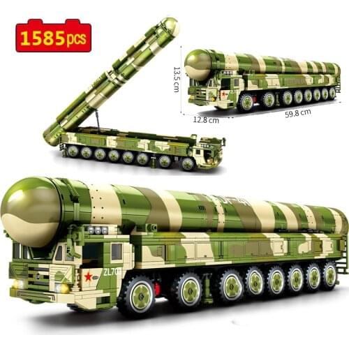 Military Series DF-41 intercontinental long-range armored vehicle SWAT DIY Model Building Blocks Bricks Toys Gifts