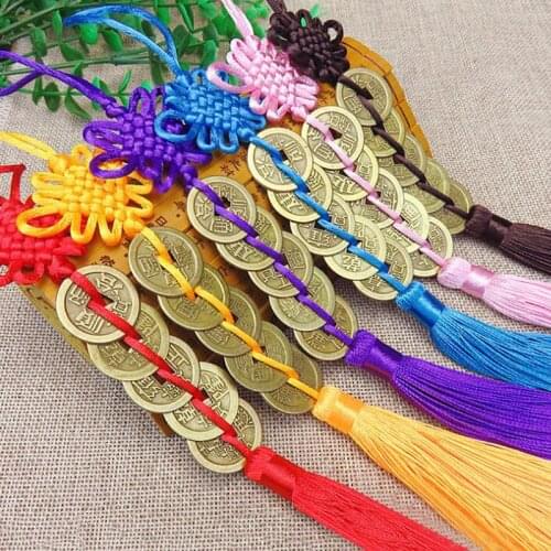 1Pcs Copper Coins Chinese Knot Feng Shui Wealth Success Lucky Charm Home Car Decoration For Kids Children