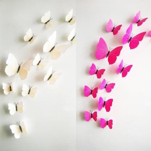 12PCS/Set 3D Wall Stickers Butterfly Wall Stickers Hollow Butterfly For Kids Rooms Home Wall Decor Fridge Stickers Decoration