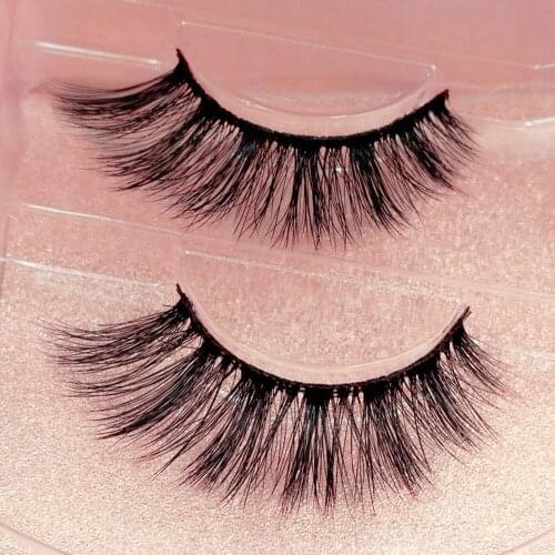 2pair 3D Black Luxury False Eyelashes Real Mink Strip Lash Long Thick Soft