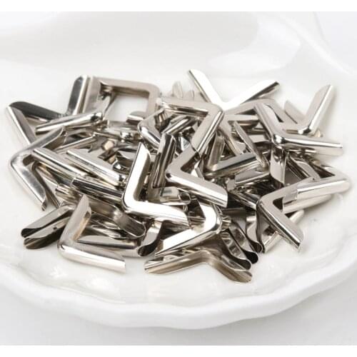 40PCs Metal Book Corner Scrapbooking Album Menu Folder Corner Protectors Book Decoration Silver Tone 14.5x14.5x2mm