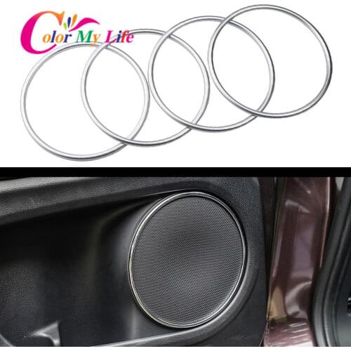 ABS Chrome Inner Door Stereo Speaker Collar Cover Ring Trim Fit for Honda HR-V HRV Vezel 2015 2016 2017 2018 2019
