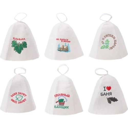 Bathroom Accessories Hair Cap Wool Felt Sauna Hat Anti Heat Banya Cap For Bath House