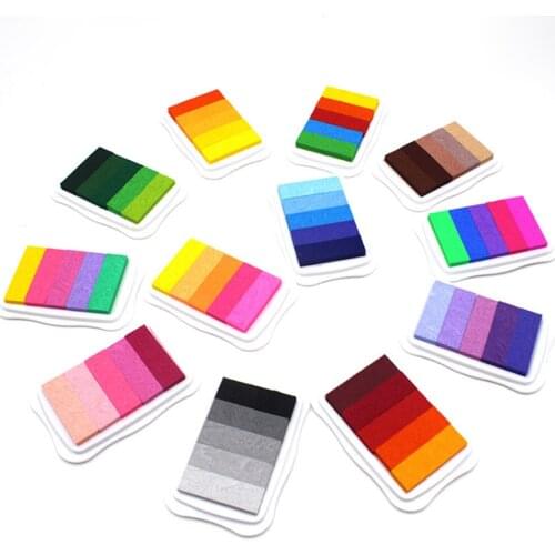 Large size Color Palette style five colors Gradient ink pad chalk matte inkpad for decorating embossing -pack of 12
