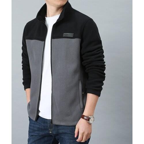 Brand Men Jacket Winter Solid Sport Cotton 2021 Jacket Overcoat Winter Casual Warm Streetwear Zipper Polar Fleece Jacket Men