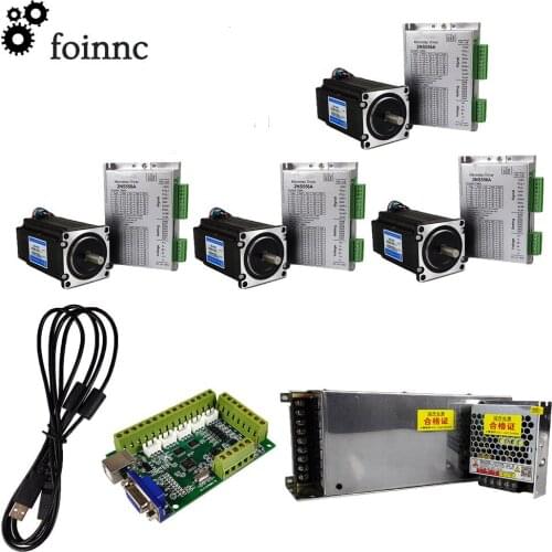 Cnc kit usb mach3 motion control card 4-axis control system 2NS556A stepper motor driver nema23 3nm stepper motor DC40V + 24V