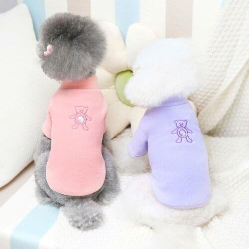 Fleece Soft Dog Vest Autumn and Winter Warm Pet Pullover Chihuahua Clothes Solid Color Cat Coat Pet Clothes for Small Medium Dog