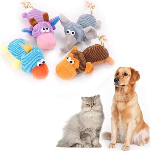 Dog Cat Toy Pet Animal Design Durable Cotton rope Chew Toys Dog Chew Squeak Fleece Rope Interative Toy Durable Pet Supplies