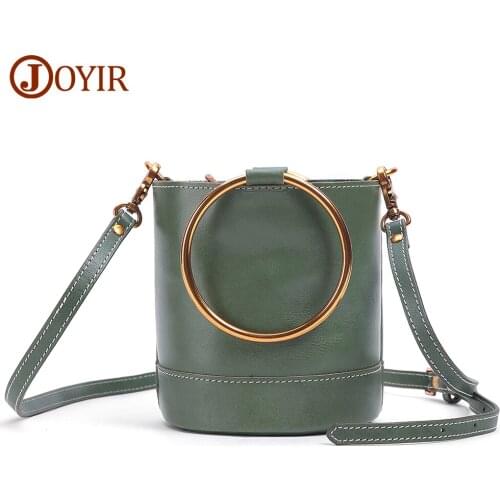 JOYIR Genuine Leather Bucket Bag Women Real Leather Shoulder Bag Fashion Designer Ladies Crossbody Messenger Bags for Women 2020