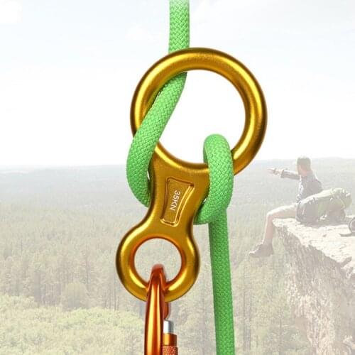 Aluminium Alloy 8 Word Climbing Ring Rope Descender Gear Belay Device Downhill Eight Rings 35KN Figure Rock Climbing Descenders