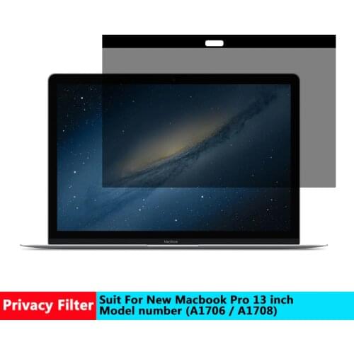 AIBOULLY Magnetic Privacy filter Screens Protective film for New Macbook pro 13 inch For Apple laptop model number A 1706/ A1708
