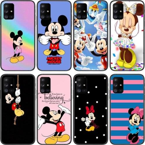 Cute Mickey Minnie Phone Case Hull For Samsung Galaxy A A50 A51 20 A71 A70 A40 30 10 80 E 5G S Black Shell Art Cell Cove covers
