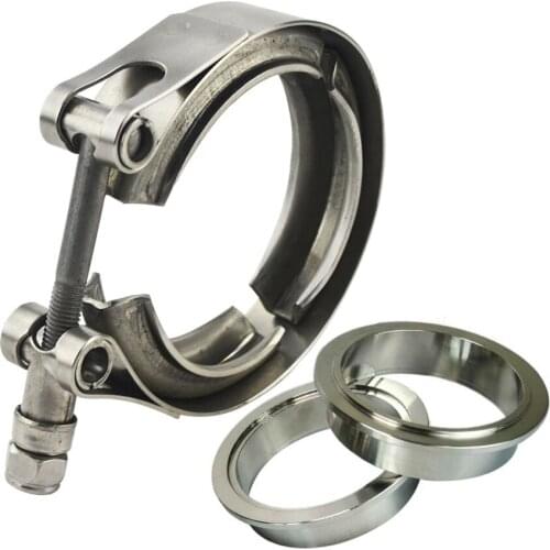 Stainless Steel 304 Car Vband Clamp with stepped flange kit for Auto Exhaust Pipe Clamp V-band set
