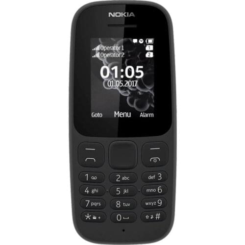 Nokia 105 DS model 2019 1.8 inch screen black Color-Dual Sim-Radio Fm