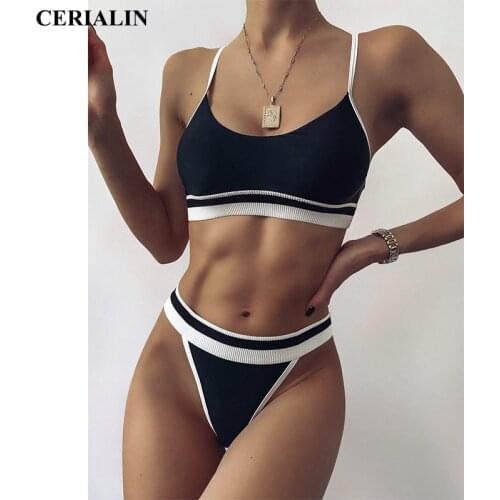 New Swimwear Women Push Up Swimsuit Solid Color Stripe and Leaves Printed Two Pieces Bikini Set Female Beachwear Bathing Suit