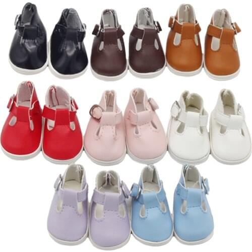 5.2*2.8cm 1Pair Fashion PU Leather Doll Shoes for 14.5-Inch Girl Dolls and 1/6 BJD Dolls Toy Shoes Plush EXO Doll Accessories