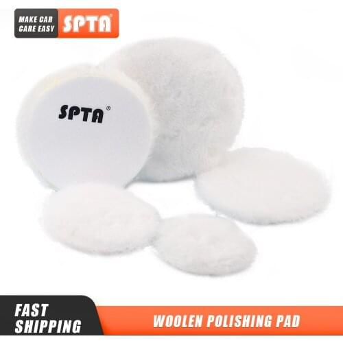 Bulk Sales) SPTA 2''/3"/4"/5"/6/7'' Wool Polishing Pads Buffing Pads Polisher Pads For RO/DA/GA Car Buffer Polisher