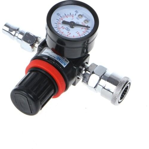 1/4" HVLP Spray Gun Air Adjusting Valve Regulator Pressure Gauge Diaphragm Control Auto Paint
