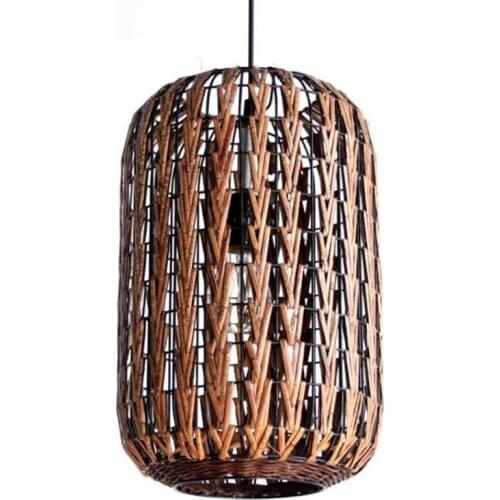 Handmade Southeast Asia Lantern Rattan&Iron Pendant Light Free Shipping Living Room Pendant lamp Restaurant Pendant Fixture